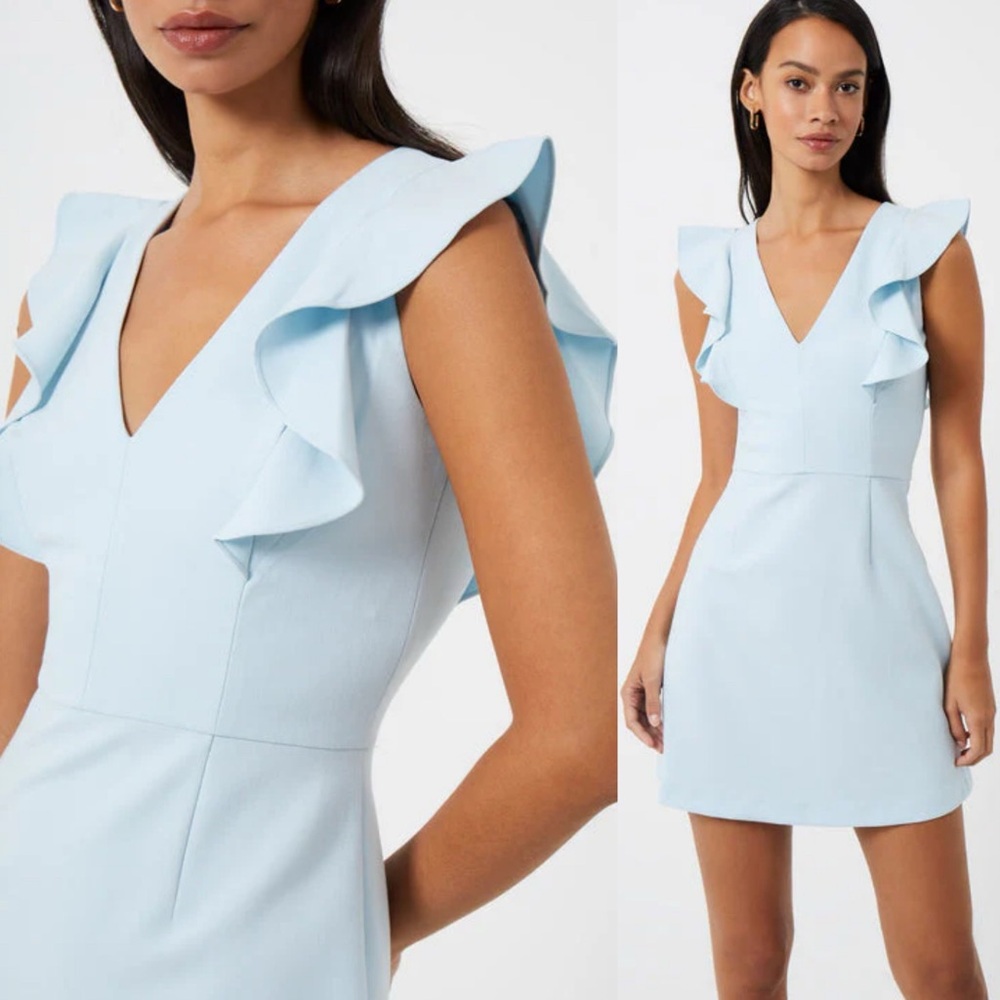NWT French Connection Cameron Mini Dress Light Dream Blue Size 8